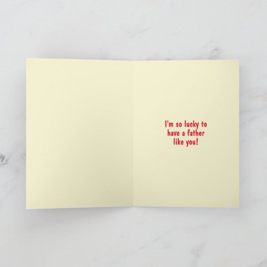 レトロスタイルビーズハッピーファーザーズデイカード カード (内部)