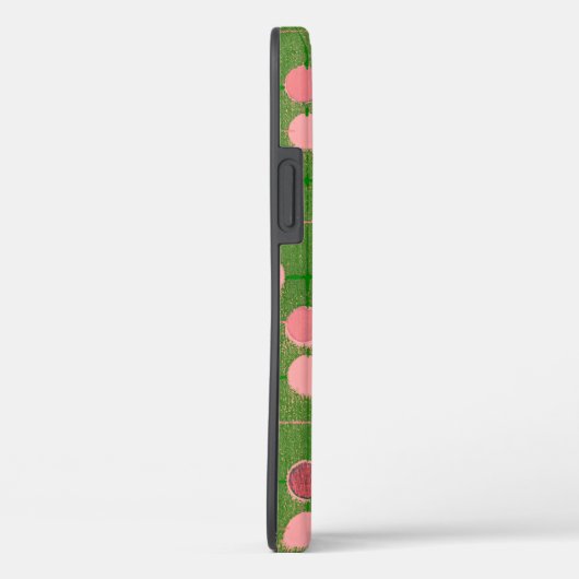 レトロスタイルピンクの水玉模様格子付き電話ケース Case-Mate iPhoneケース (裏面 / 右)