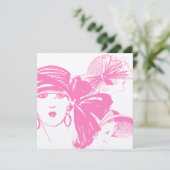 レトロスタイルピンクレディカクテルパーティの招待状 招待状 (スタンド正面)