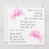 レトロスタイルピンクレディカクテルパーティの招待状 招待状 (裏面)