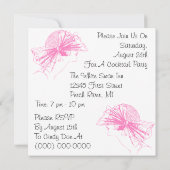 レトロスタイルピンクレディカクテルパーティの招待状 招待状 (裏面)