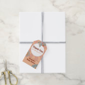 レトロスタイルフラワーベビーシャワーありがとうメッセージカード ギフトタグ (より糸付き)