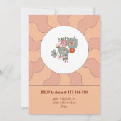 レトロスタイルフラワーベビーシャワーパーティの招待状 招待状 (裏面)