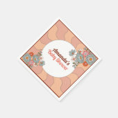 レトロスタイルフローバーベビーシャワーパーティーナプキンス スタンダードカクテルナプキン (角)