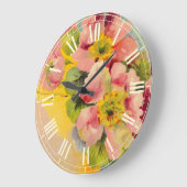 レトロスタイルフローラヴィンテージキッチン ラージ壁時計 (傾斜)