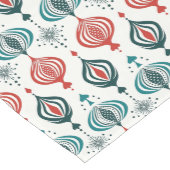 レトロスタイルブルーティール（緑がかった色）レッドホリデーオーナメント ミディアムテーブルランナー (コーナー)