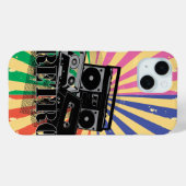 レトロスタイルブームボックス及びカセット Case-Mate iPhoneケース (裏面 (横))