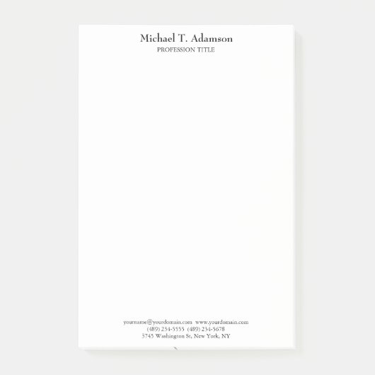 レトロスタイルプレエレガントインシンプルホワイト ポストイット (正面)