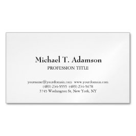 レトロスタイルプレエレガントインシンプルホワイト マグネット名刺