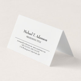 レトロスタイルプレエレガントインシンプルホワイト 名刺