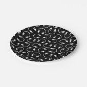 レトロスタイルヘッドフォンプリントパターンMUsicテーマ ペーパープレート (アングル)