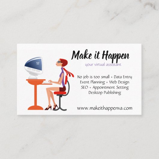 レトロスタイルベクトル仮想補助名刺 予約カード (正面)