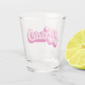 レトロスタイルホットピンクブライドバチェロレッテ ショットグラス (裏面)