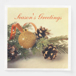 レトロスタイルホリデーデコレーション スタンダードカクテルナプキン