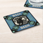 レトロスタイルボックビールスクエアアド紙コースター スクエアペーパーコースター (アングル)
