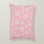 レトロスタイルポインセチア&スノーフレーク – ピンク アクセントクッション (裏面(縦))