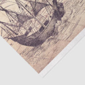 レトロスタイルマップパターン、ワールドマップテーマ 薄葉紙 (詳細)