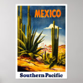 レトロスタイルメキシコ旅行ポスター ポスター (正面)