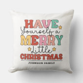レトロスタイルメリーリトルクリスマス クッション (正面)