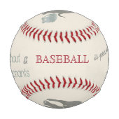 レトロスタイルユーモアのあるモノグラムエレファントラバー 野球ボール (裏面)