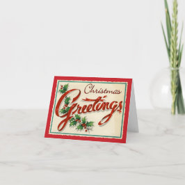 レトロスタイルリースクリスマスカード シーズンカード