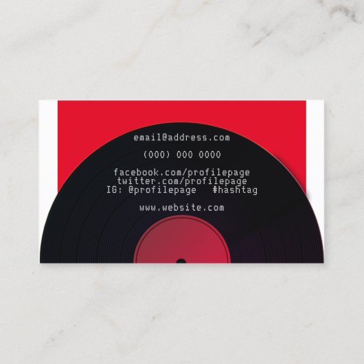 レトロスタイルレコードプレートカバー 名刺 (裏面)