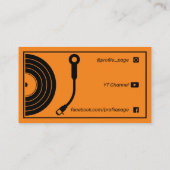 レトロスタイルレコードプレーヤーオレンジ 名刺 (裏面)