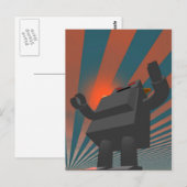 レトロスタイルロボット4葉書 ポストカード (正面/裏面)