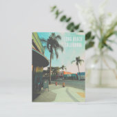 レトロスタイルロンビーチカリフォルニア インビテーションポストカード (スタンド正面)