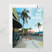 レトロスタイルロンビーチカリフォルニア ポストカード (正面/裏面)