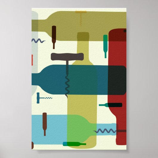 レトロスタイルワインデザイン ポスター (正面)