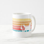 レトロスタイルヴィンテージゴールデンレトリエバードッグオーバー コーヒーマグカップ (正面右)