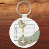 レトロスタイルヴィンテージマイキパーソナライズされたーチェーン キーホルダー (正面)