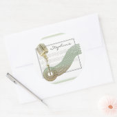 レトロスタイルヴィンテージマイクパーソナライズされたステッカー ラウンドシール (封筒)