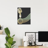 レトロスタイルヴィンテージmicポスター ポスター (ホームオフィス)