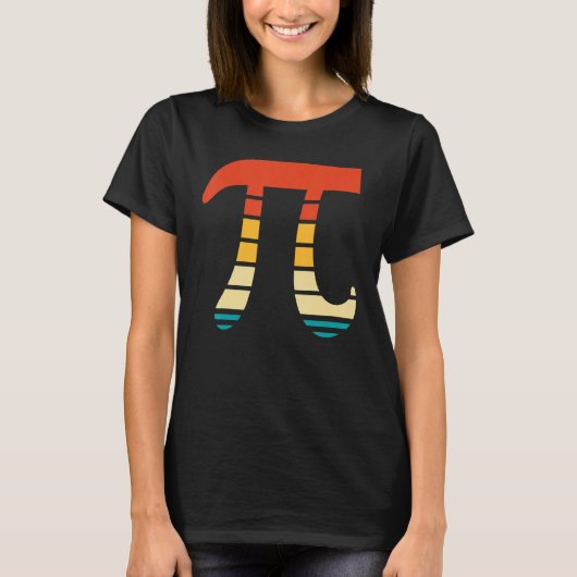レトロスタイルヴィンテージPiシンボル3月14日3 14Pi Tシャツ (正面)