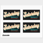 レトロスタイル土曜日の夜はオールライトディスコ 長方形シール (シート)