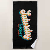 レトロスタイル土曜日の夜は大丈夫 ビーチタオル (正面)