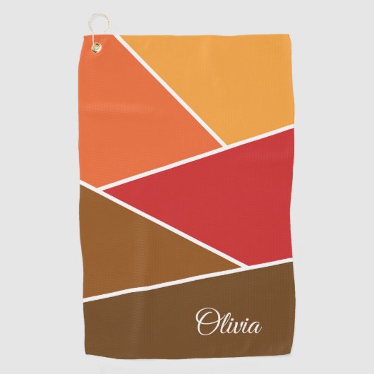 レトロスタイル幾何学デザイン ゴルフタオル (正面)