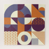 レトロスタイル幾何学的パターンデザイン ジグソーパズル (横)