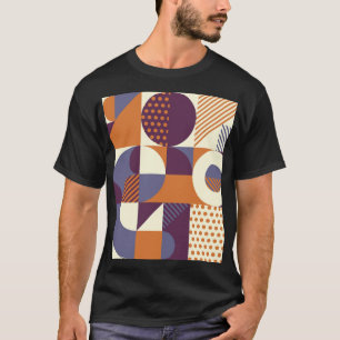 レトロスタイル幾何学的パターンデザイン Tシャツ