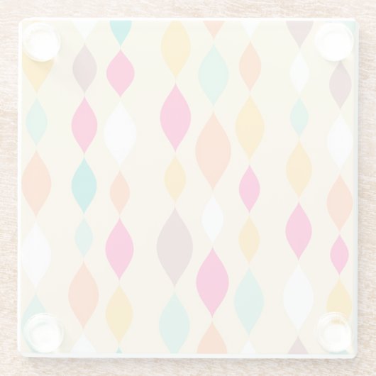 レトロスタイル抽象芸術パターン ガラスコースター (裏面)