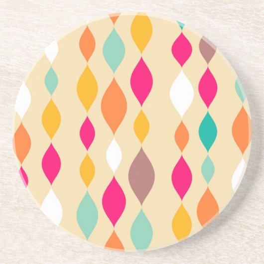 レトロスタイル抽象芸術パターン コースター (正面)