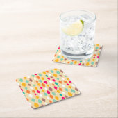 レトロスタイル抽象芸術パターン スクエアペーパーコースター (インサイチュ)