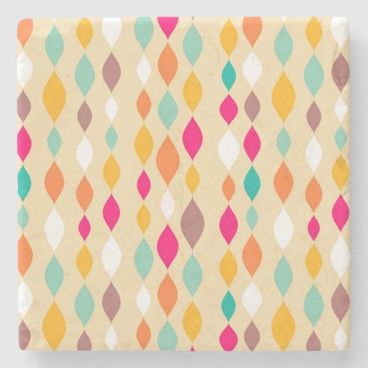 レトロスタイル抽象芸術パターン ストーンコースター (正面)