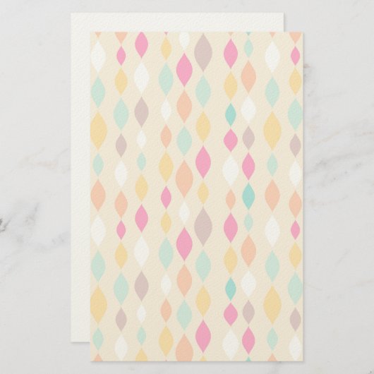 レトロスタイル抽象芸術パターン 便箋 (正面/裏面)