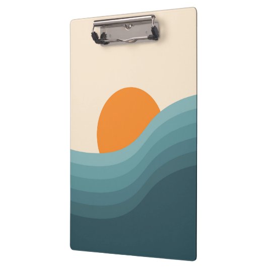 レトロスタイル抽象芸術夕日の風景 クリップボード (左)