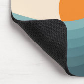 レトロスタイル抽象芸術夕日の風景 マウスパッド (コーナー)