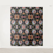 レトロスタイル数々の着色フローラオーナメント タペストリー (正面)