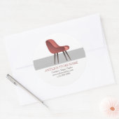 レトロスタイル椅子イラストレーション ラウンドシール (封筒)